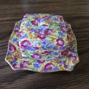 Vintage Royal Winton Grimwades Square Butter Dish